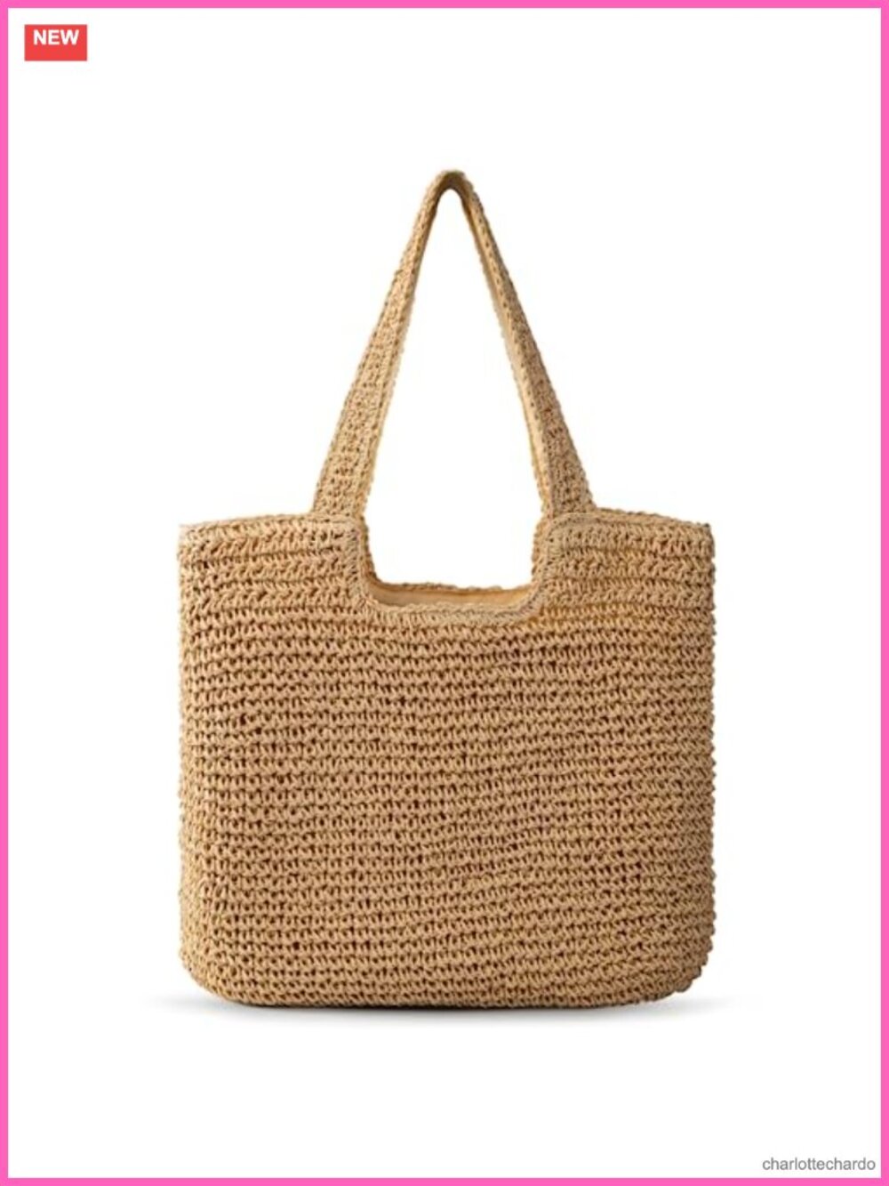Large Woven Straw Tote Bag Waterproof Beach Bag Shoulder Handbag